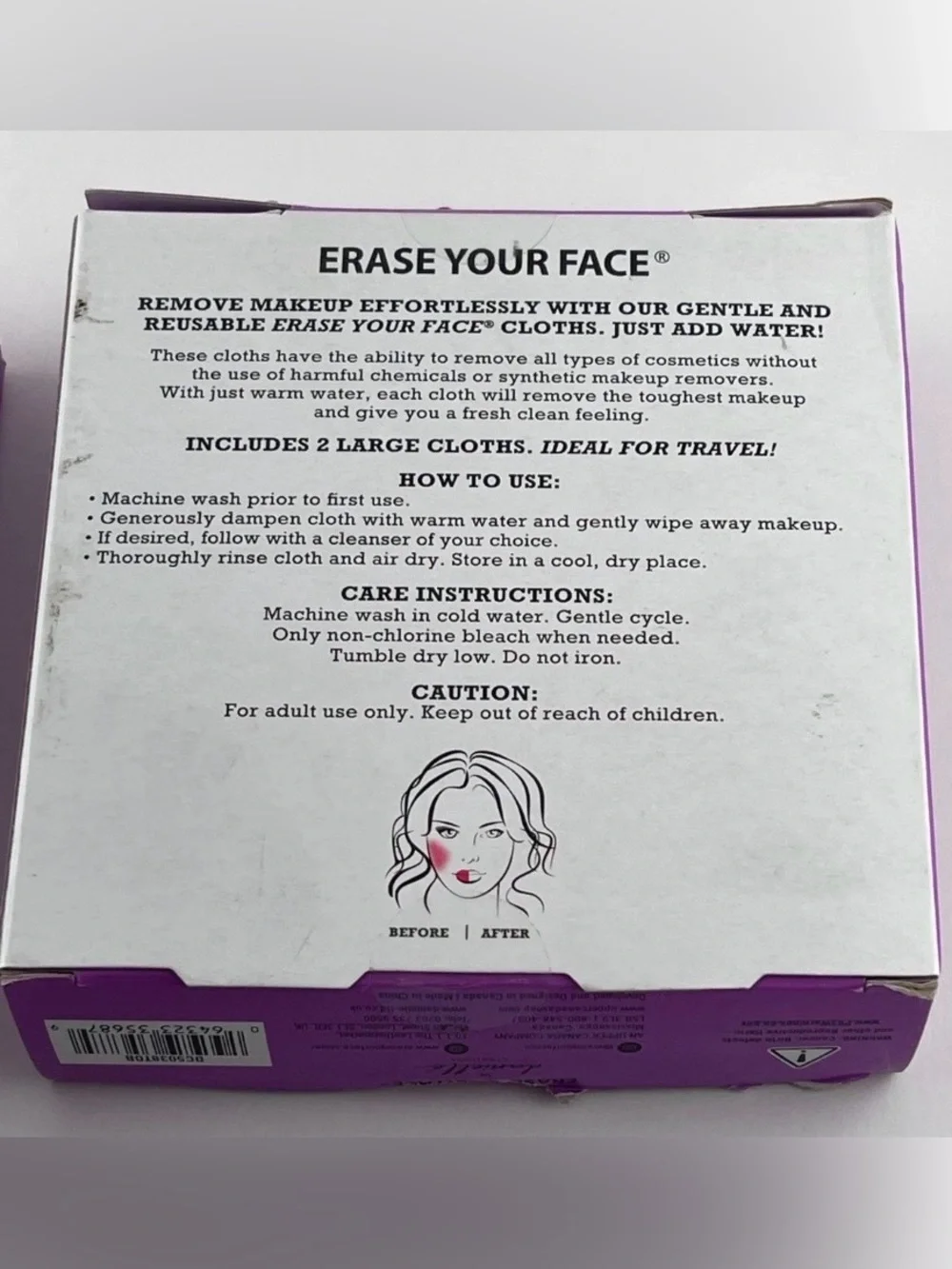 Reusable Makeup Removing Cloths - Purple